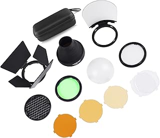 Acessórios Flash Light,Sailsbury Kit de acessórios de lanterna de bolso AK-R1 para cabeça de flash redonda H200R/V1 AD100PRO