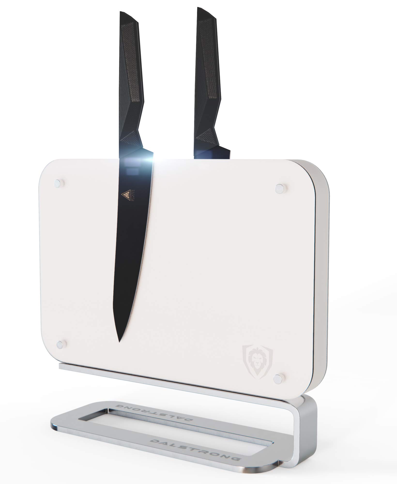 Dalstrong Magnetic Blade Wall - 14.5 x 11.7 Double Sided - Frost White - Compact Knife Storage & Display Stand- Acacia Wood