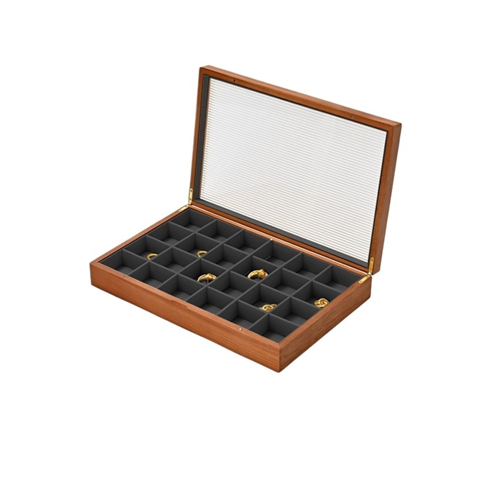 MKYYIOED Jewelry Trays Wooden Jewelry Box Organizer Ring Necklace Earring Bracelet Storage Display Case