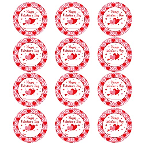 WaaHome 72pcs Happy Valentines Stickers - to from Valentine's Gift Tags Labels Pink Red Valentine Stickers for Kids Gift Box Decorations Envelope Seals Card Party Favors