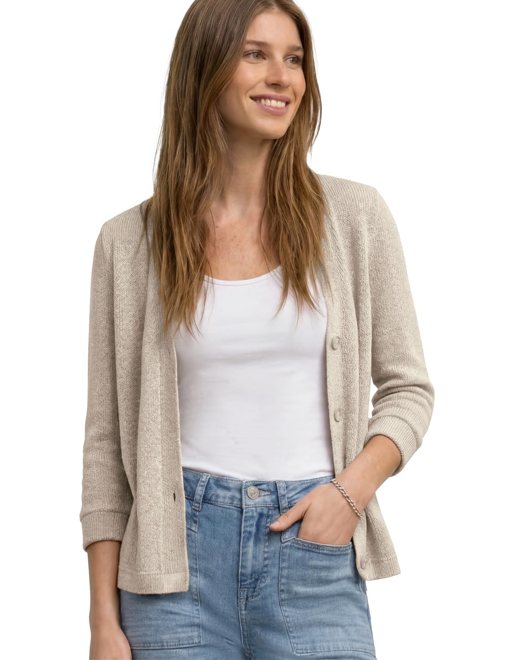 Street One Damen Langarm Jacke im Strick-Look