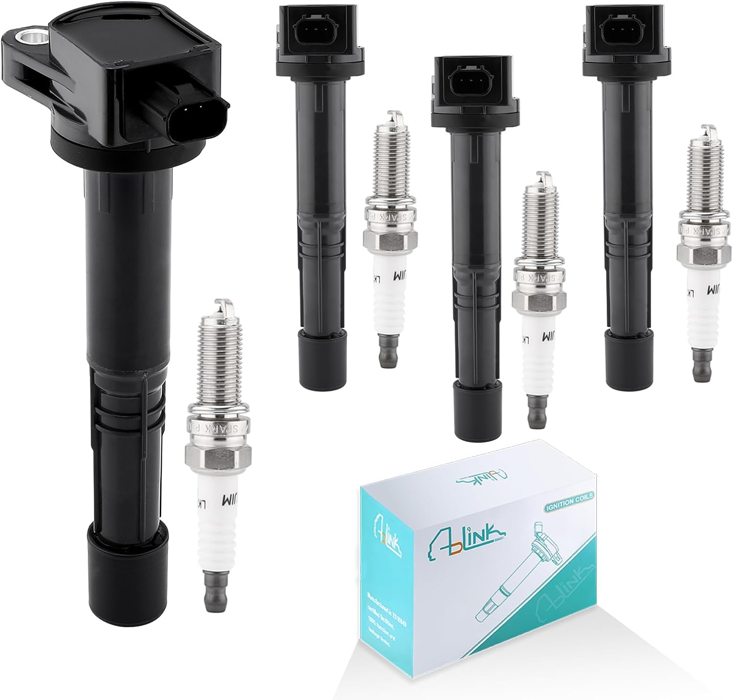 Set of 4 UF602 Ignition Coil Pack & 97390 Spark Plugs (2.4L L4 Only) For Honda Accord 2008-2012,CR-V 2010-2014,Civic 2012-2015,Crosstour 2012-2015,for Acura ILX 2013-2015,TSX 2009-2014 5C1719