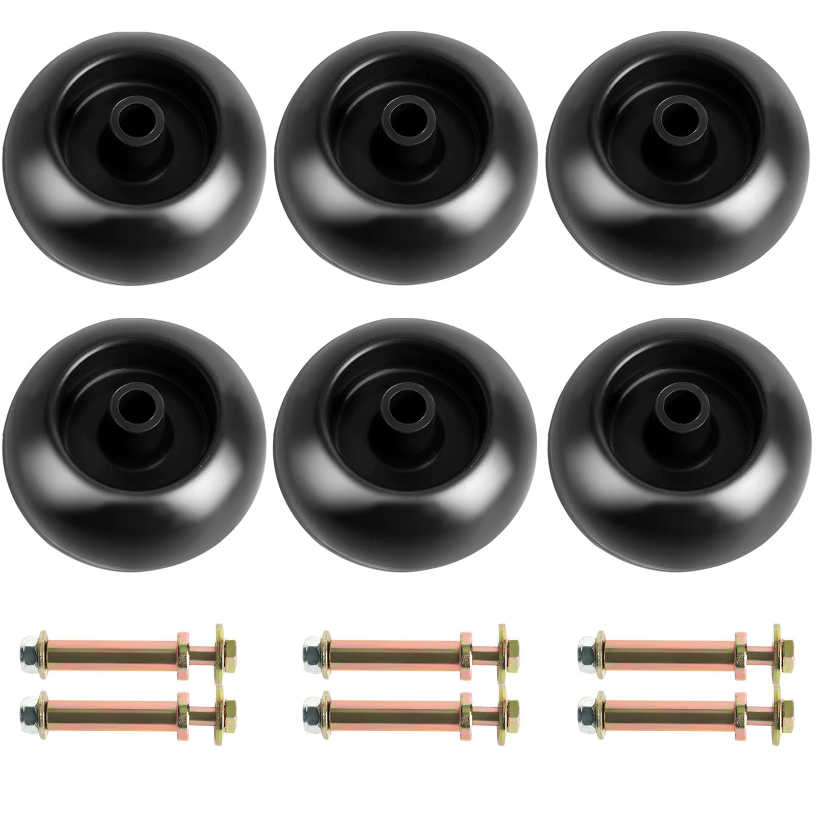Paquete de 6 kits de rueda y pernos para cortacésped anticuero cabelludo 103-3168 reemplazados para Exmark Toro 103-7263 103-4051, Bad Boy 022-5234-98 022-1000-00, Kubota K5351-42110 K537110 -42111 0.