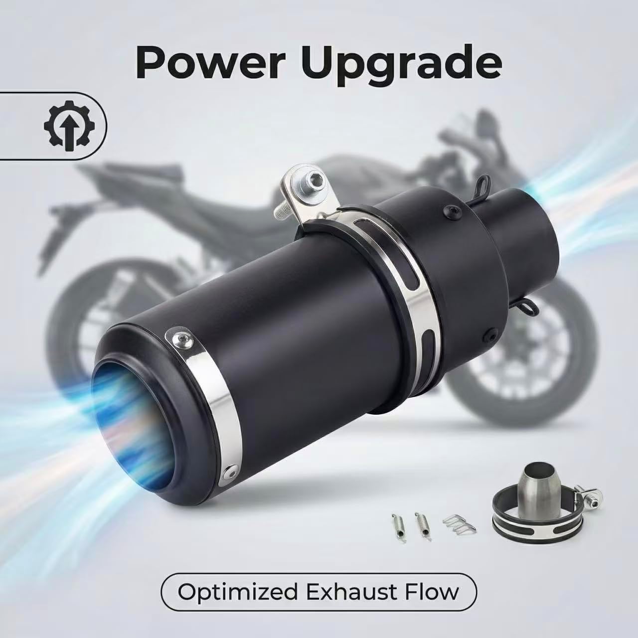 Motorcycle exhaust pipe, modified small tube design, silver-white, compatible with R15, R3