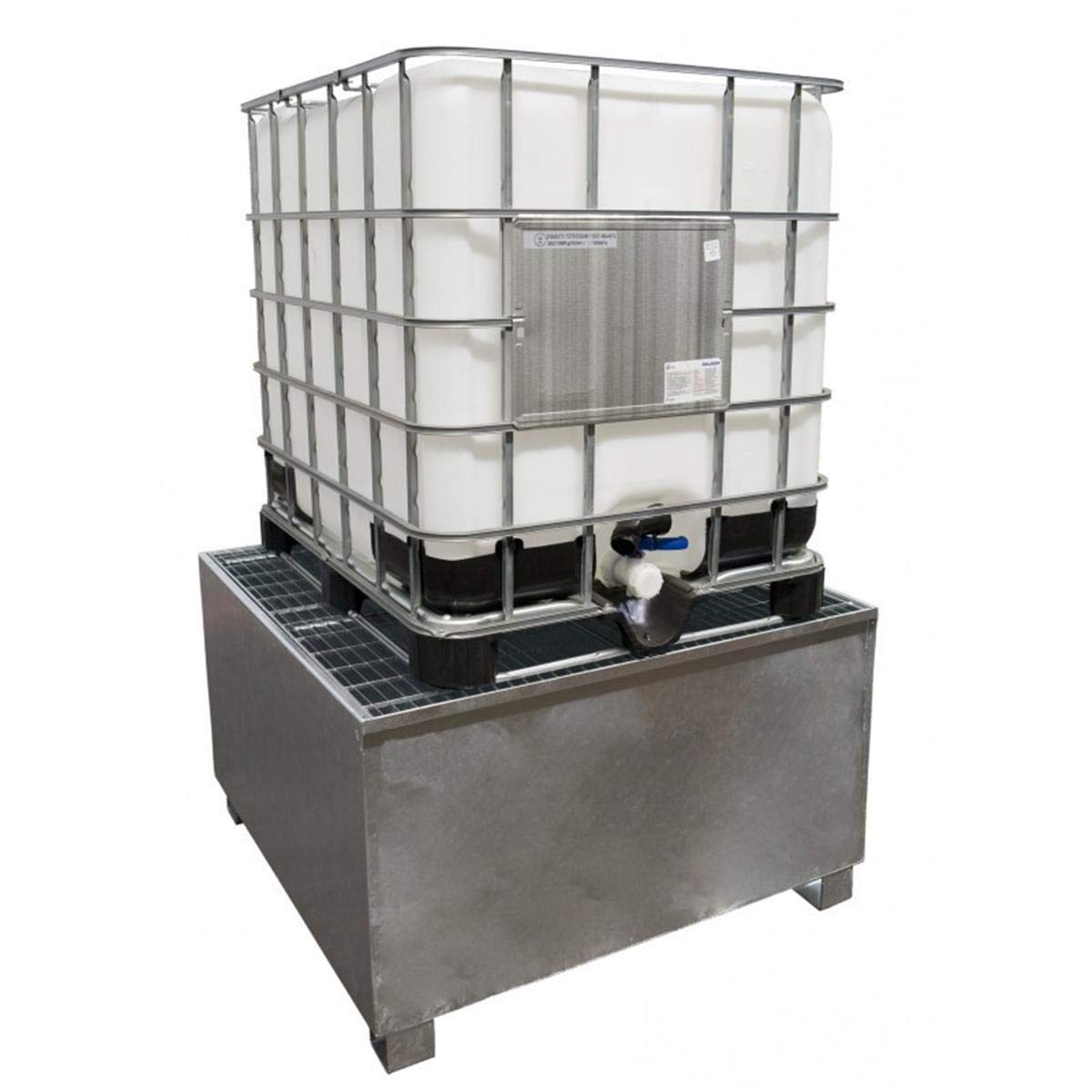Cubeto Retención Acero Galvanizado para 1 IBC 1000 litros
