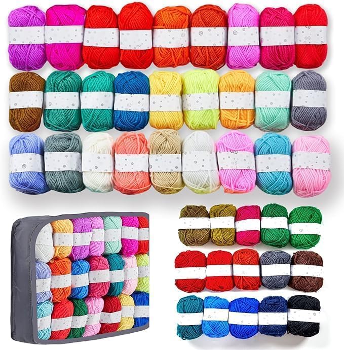 Image of BESGEER 42 Roll x25g Tufting Yarn Kit, Acrylic Carpet Yarn for Tufting and Rug Making