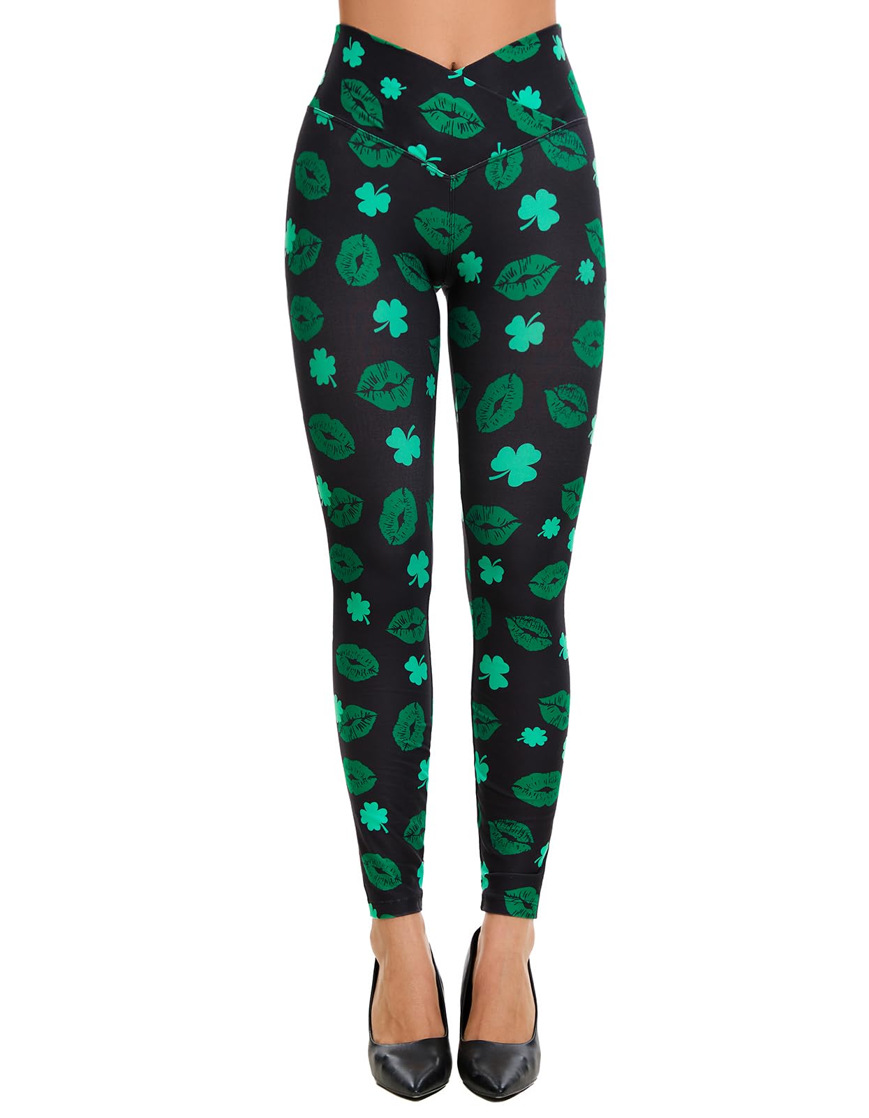 sissycos Women's Christmas Halloween Crossover Leggings High Waisted