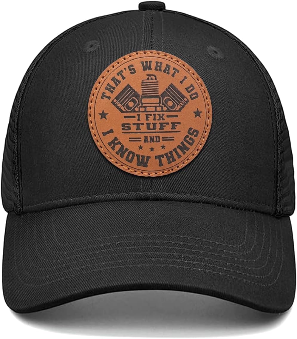 That's What I Do I Fix Stuff and I Know Things Hats for Men,Baseball Cap Gifts for Dad/Husband/Grandpa,Mesh Trucker Hat