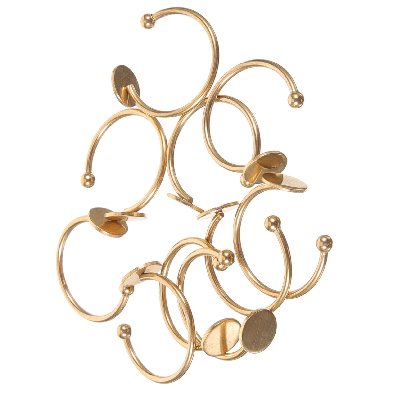 SHINEOFI 50pièces Anneaux Réglables Pour Fabrication De Bijoux Supports De Bagues Ajustables Matériel De Création