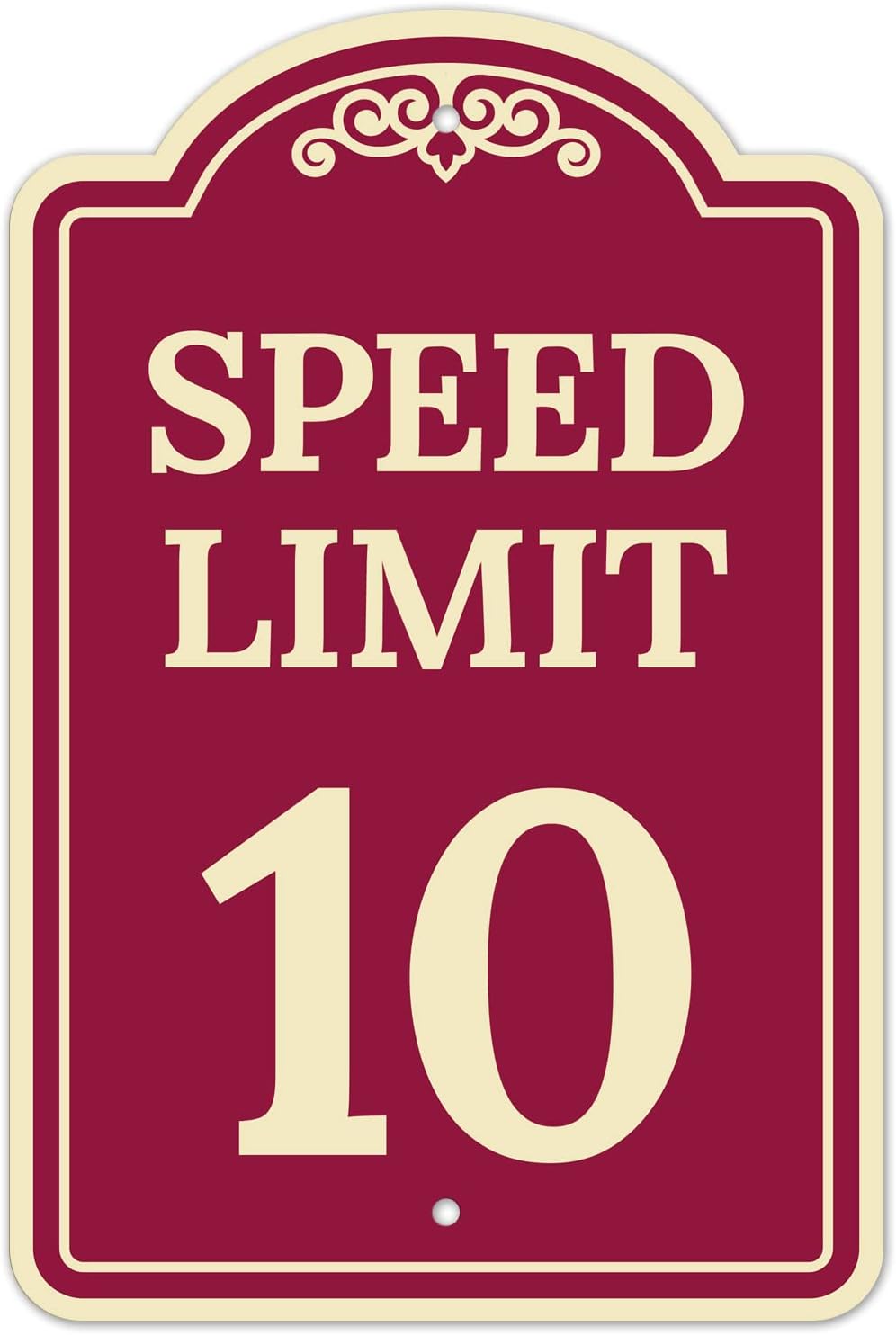 Speed Limit 10 Mph Décor Sign, Green Dark, 12x18 Inches, ACM, Fade Resistant, Made in USA