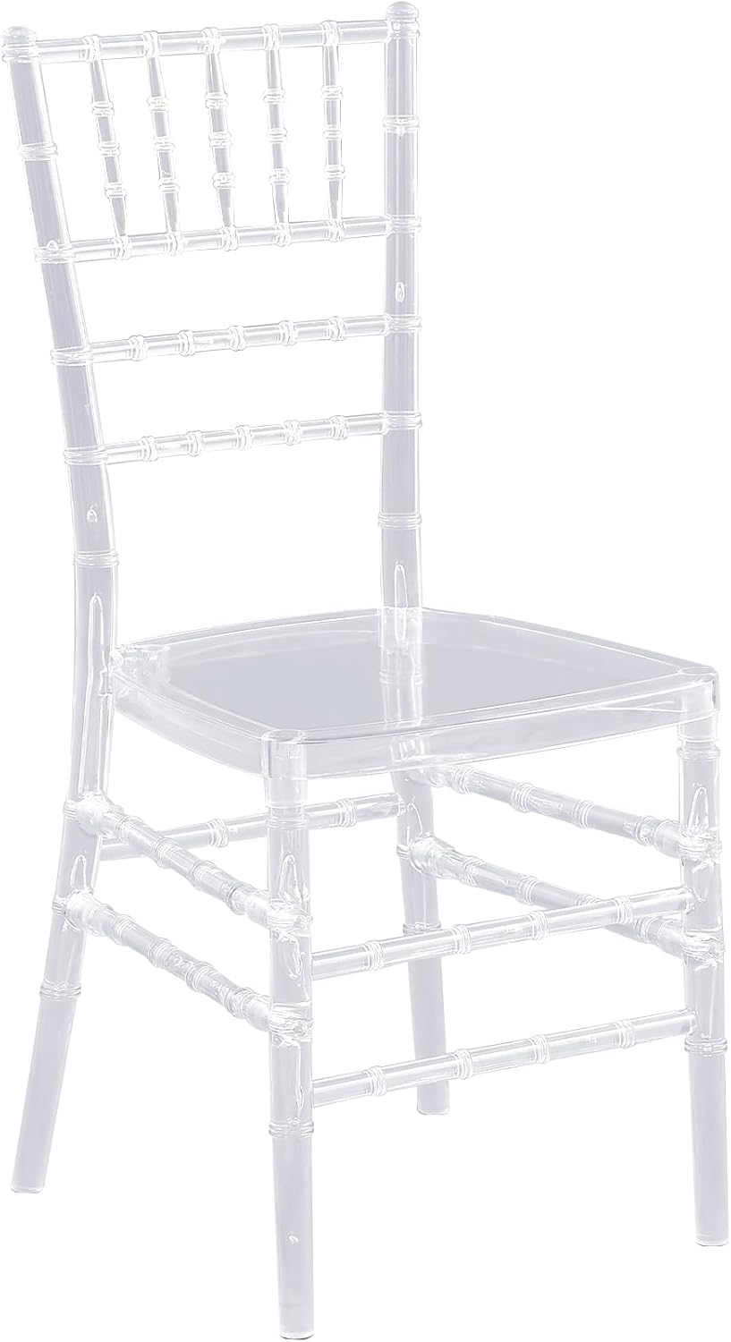 KAIHAOWIN Chiavari Chair Transparent Crystal Morden Acrylic Dining Chairs for Event Wedding Party Reception-Clear