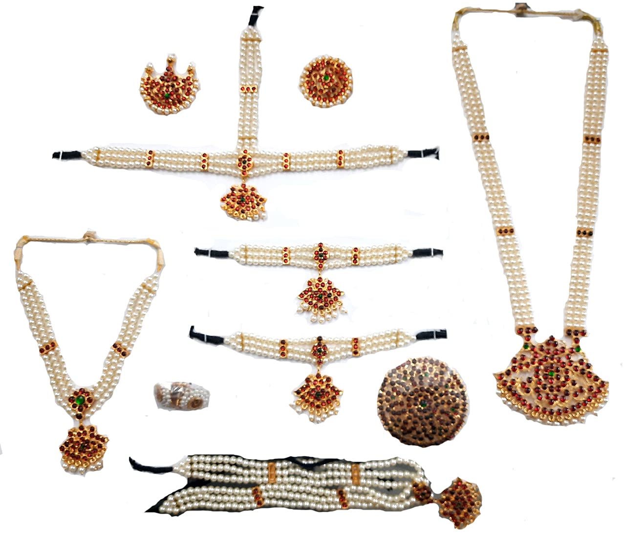 Elite Trade Girls Beads Bharatnatyam Jewelry Set (Gold) (B09252MGX4) Amazon Price History, Amazon Price Tracker