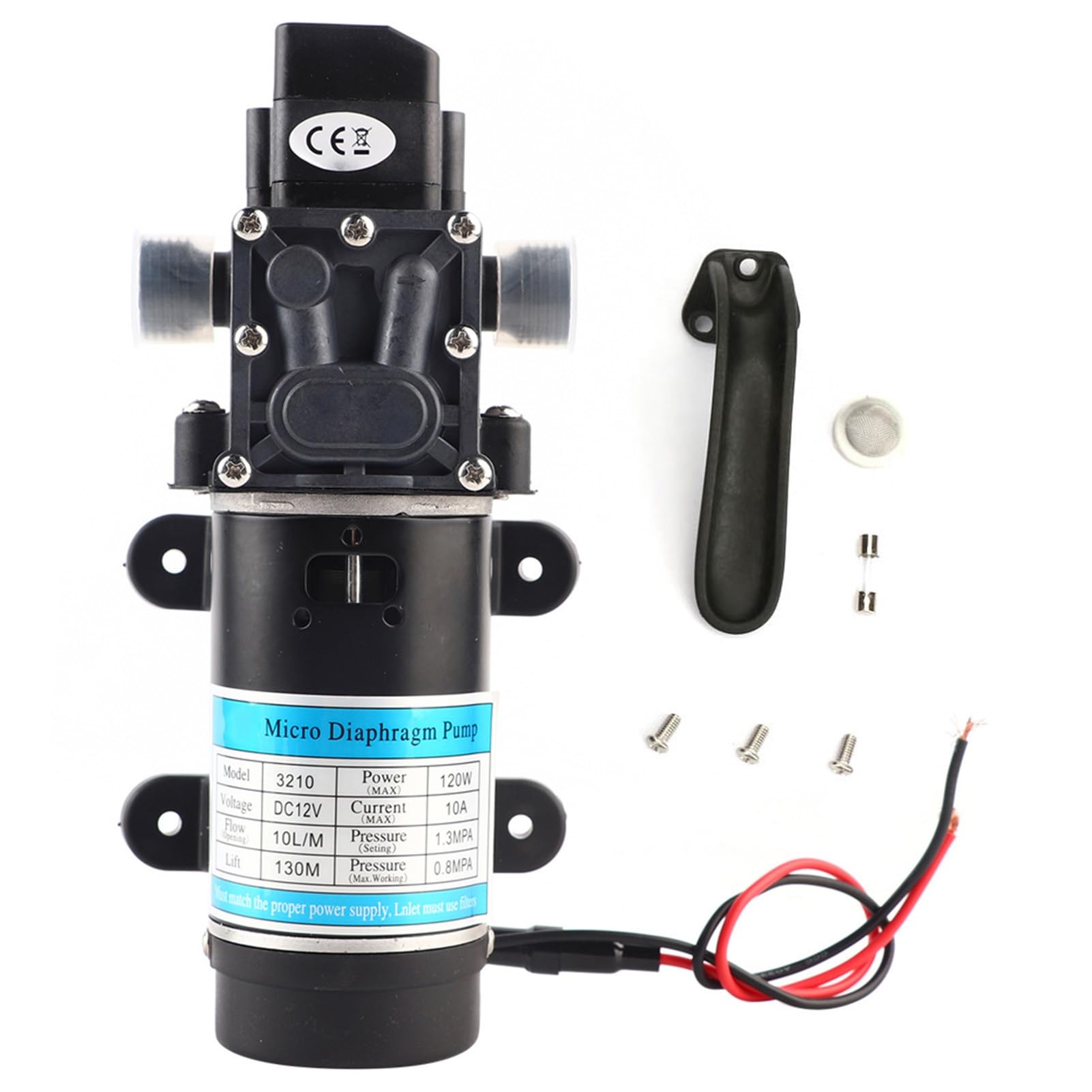 Pompa idraulica elettrica, pompa a membrana autoadescante 12V 120W Pompa a membrana 10L/m per idropulitrice(12V 3210YD-12-120FS)