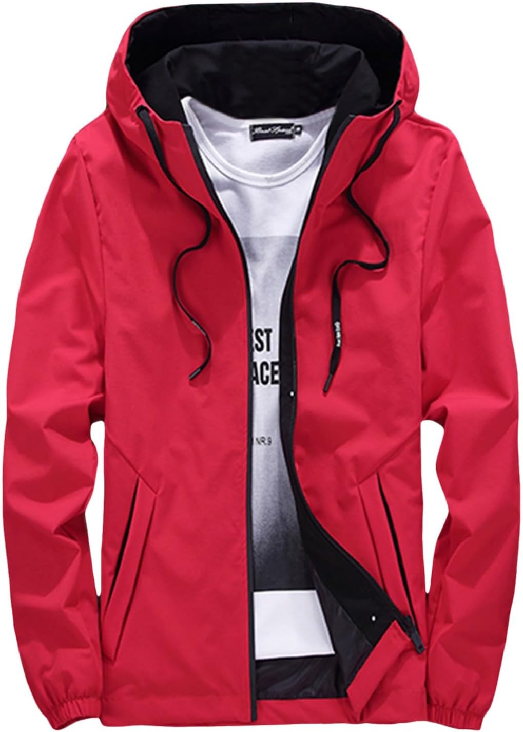 LFKERWMG Mens Jacket, Autumn and Winter, Fashion, Casual, Youth Handsome, Coat, Long, White