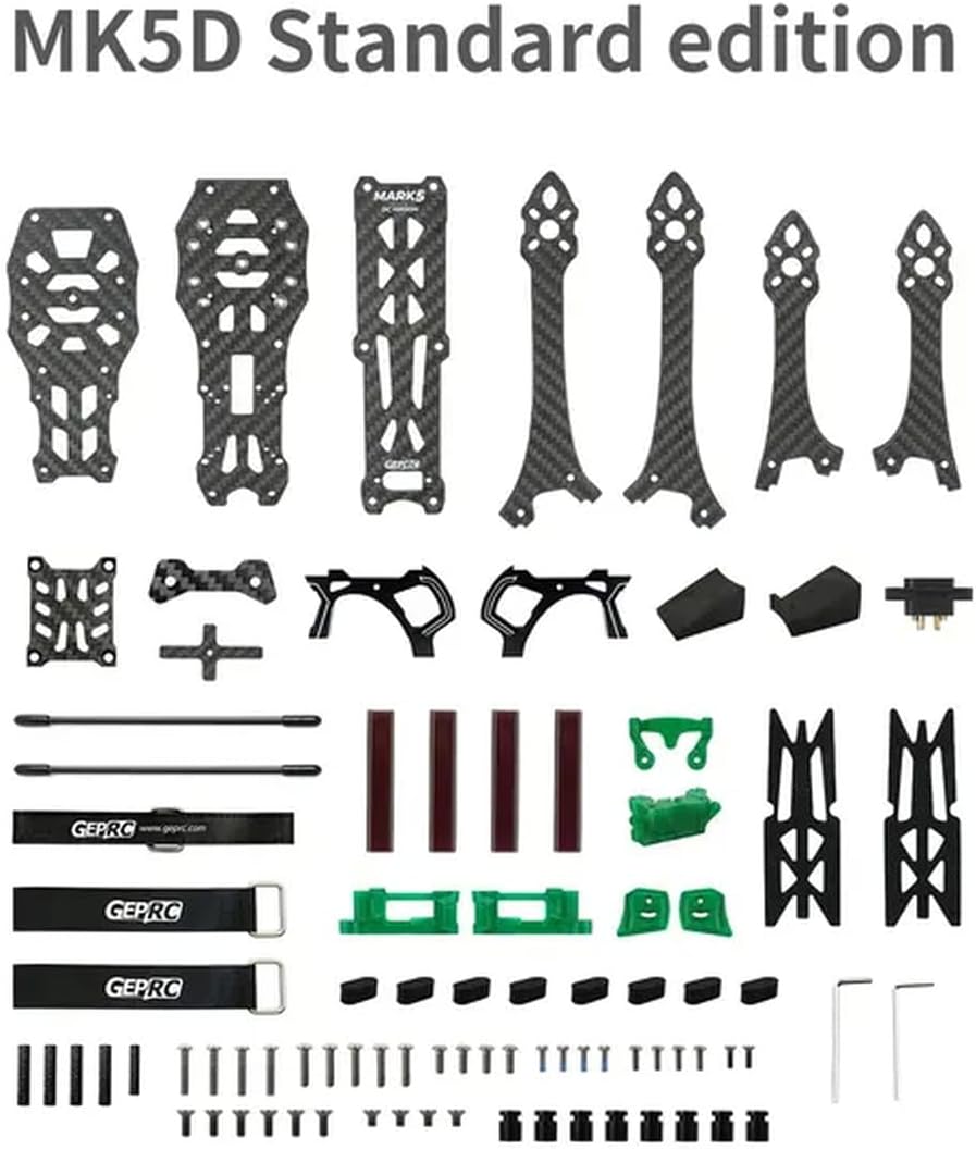 GEP-MK5D O3 DeadCat Frame Mark 5 Compatible with 03 Air Unit HD VTX Aluminum Side Plate Compatible with Racing Drone Parts(Standard Green)