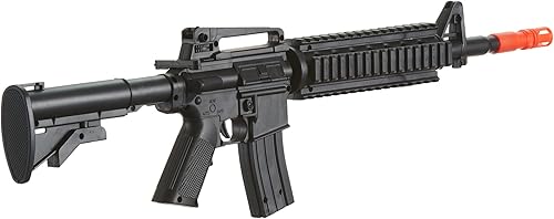Miniatura 4 de GoldenBall M4 Polymer Quad Picatinny - Rifle de aire comprimido de resorte, tamaño pequeño, color negro, solo para disfraces y películas