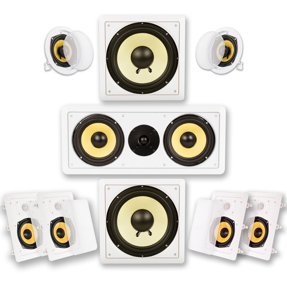 サラウンドスピーカーシステム Amazon.co.jp: Acoustic Audio HD725 壁内/天井 ホームシアター