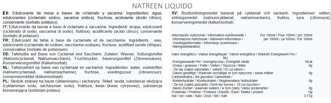 MADALO Pack 2 unidades Natreen edulcorante liquido 250 ml - Total 500ml