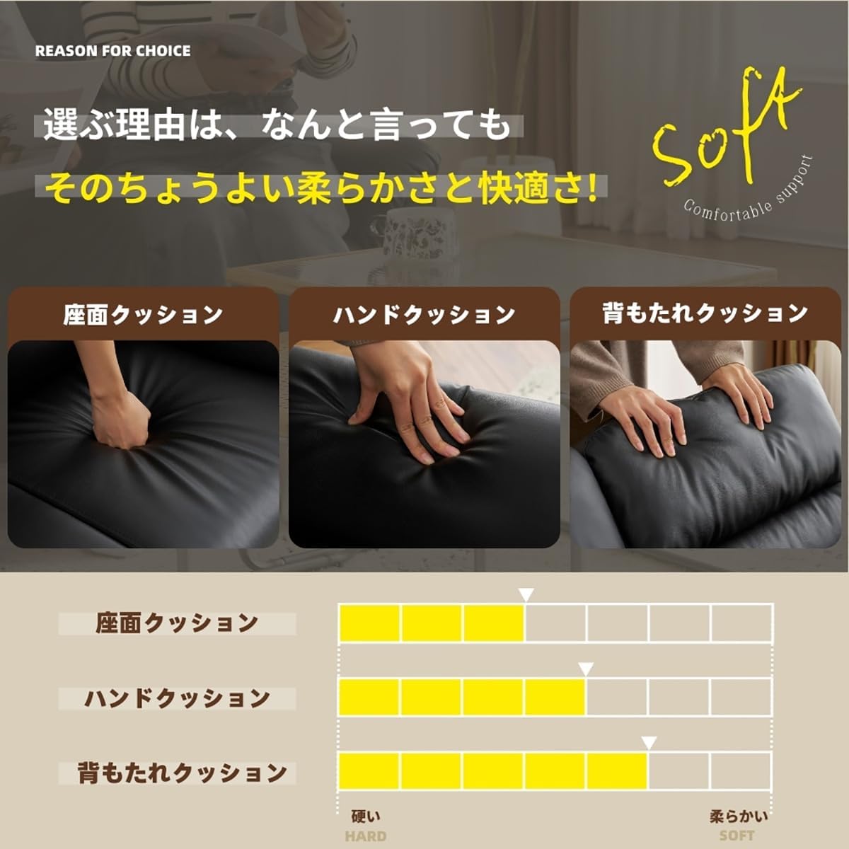 Bennbari ソファー 二人掛け PUレザー ローソファー 2P カウチ お洒落