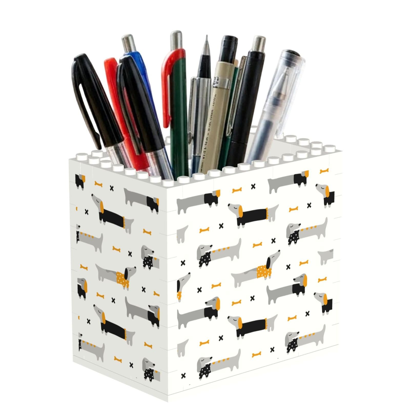 Poadnly Dachshund, Pen Pot Pencil Holder for Office Home School, Compact Desk Organiser for Office Stationery