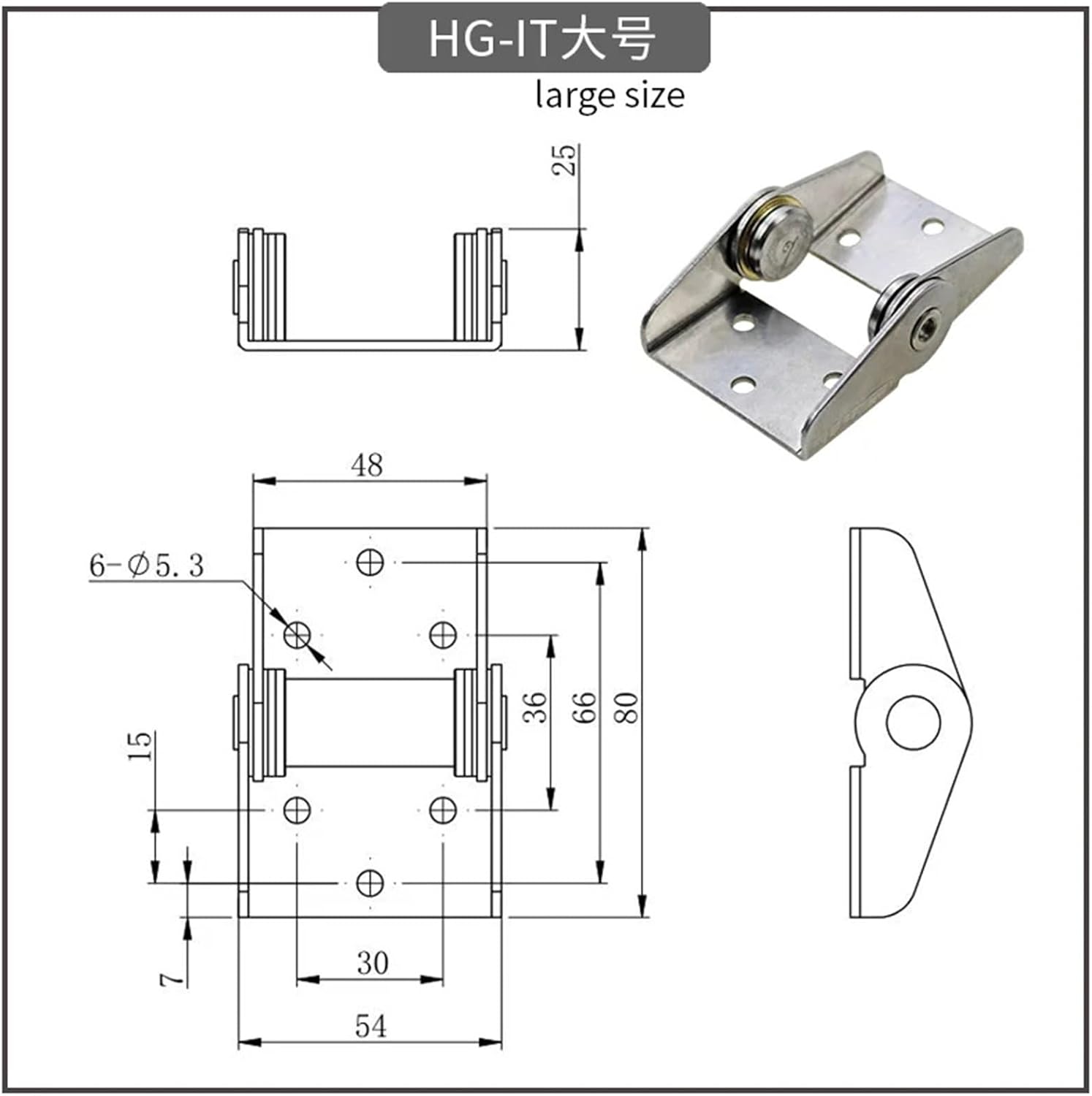 Stainless Steel Constant Torque Can Maintain Any Angle Support Damping Rotary Shaft Door Hinge Hardware 1Pcs(Small35KGF)