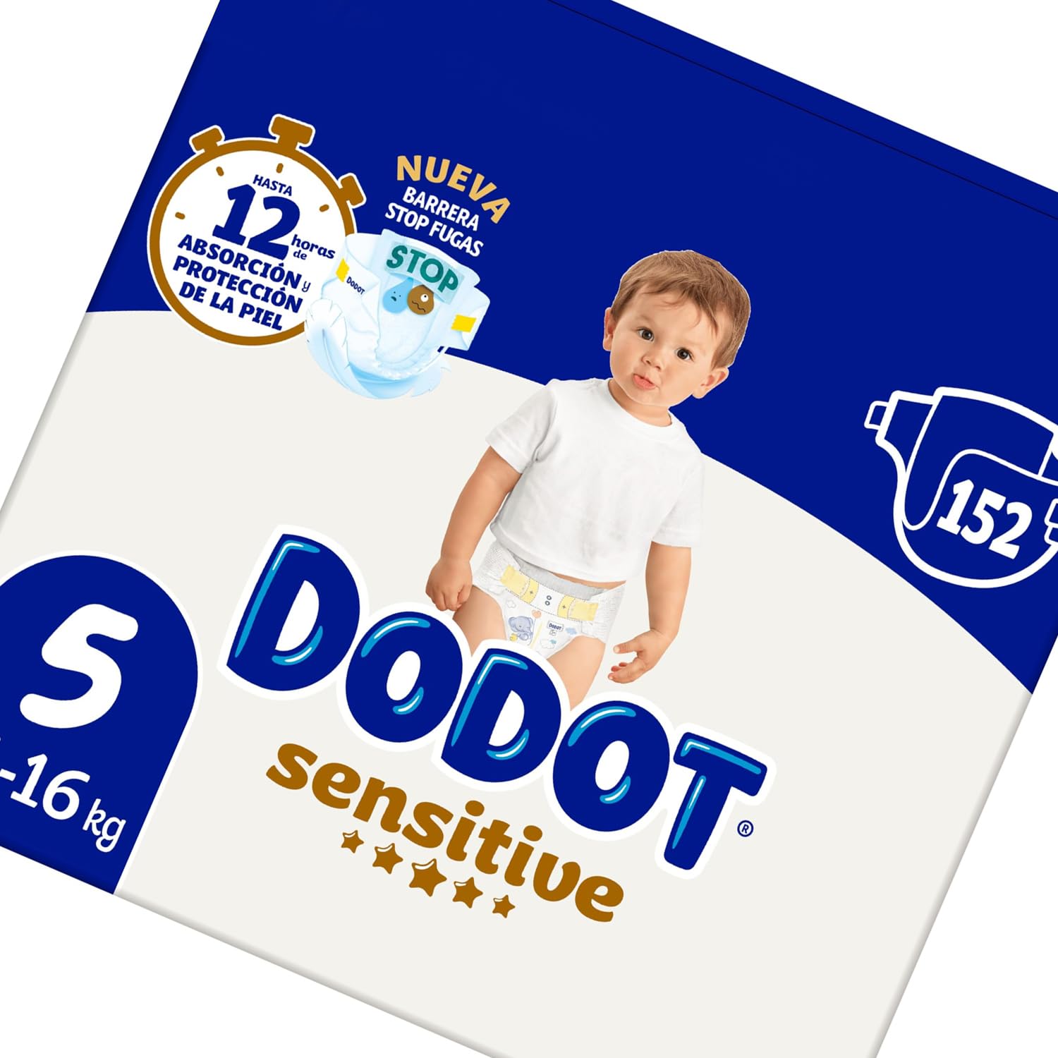 Dodot Pannolini per bambini sensitivi, taglia 5, 152 pannolini, 11 kg - 16 kg, ottima protezione della pelle di Dodot