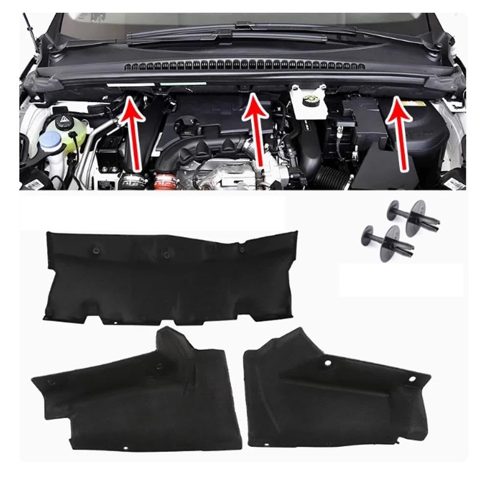 Copertura insonorizzante Tappetino Motore Auto Per Peugeot 3008 T84 2008-2016 Rivestimento Inferiore Cofano Isolamento Termico In Cotone Termico motore dell'auto