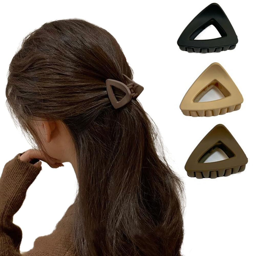 Amazon.co.jp: バンスクリップ ミニ ヘアクリップ 3個入り 三角ヘア