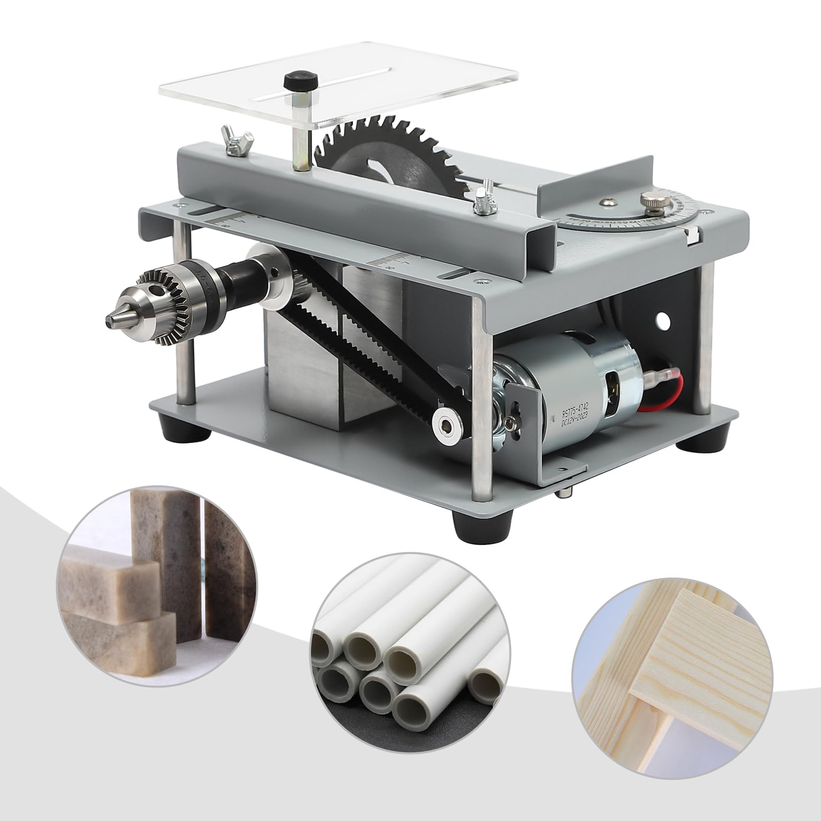 Mini Hobby - Sega da tavolo elettrica da 96 W, strumento per la lavorazione del legno, compatta e leggera