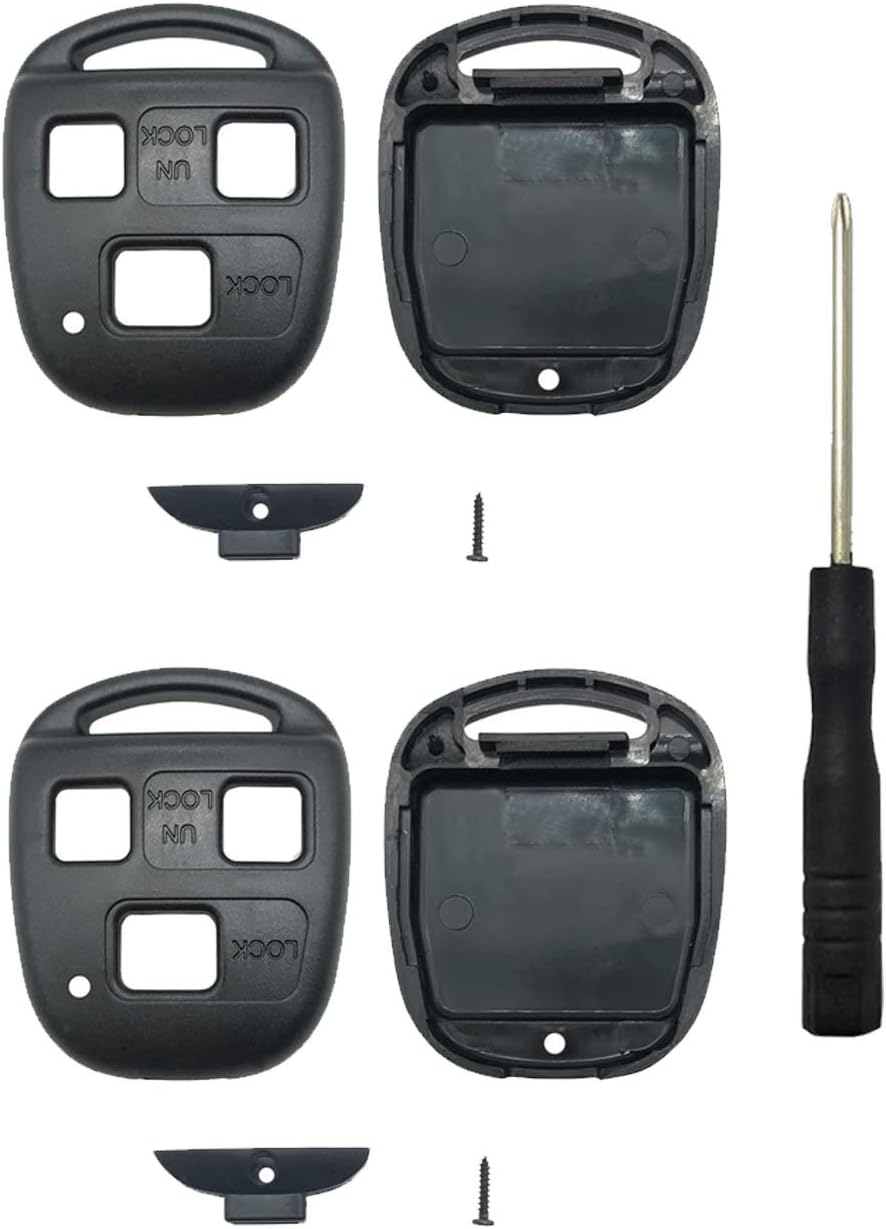 Replacement Key Fob Case Shell fits for Lexus ES GS GX is LS LX RX SC ES300 ES330 GX470 LX470 IS300 IS330 RX300 RX330 RX350 RX400h Keyless Entry Key Fob Cover Housing (Pack 2)