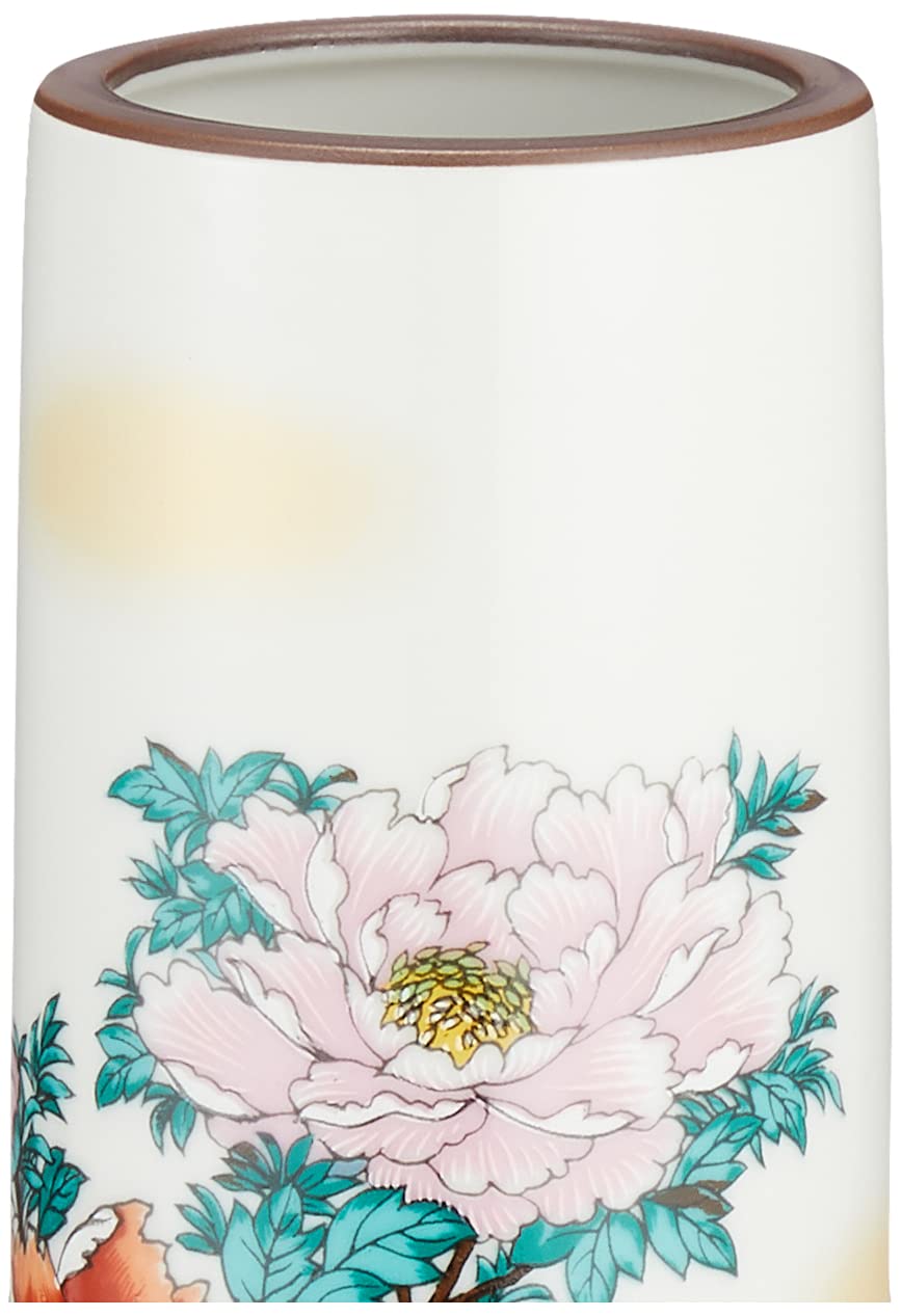 Amazon.co.jp: 九谷焼 花瓶 花器 6号 約19cm 台付 牡丹 日本製 32K74S2