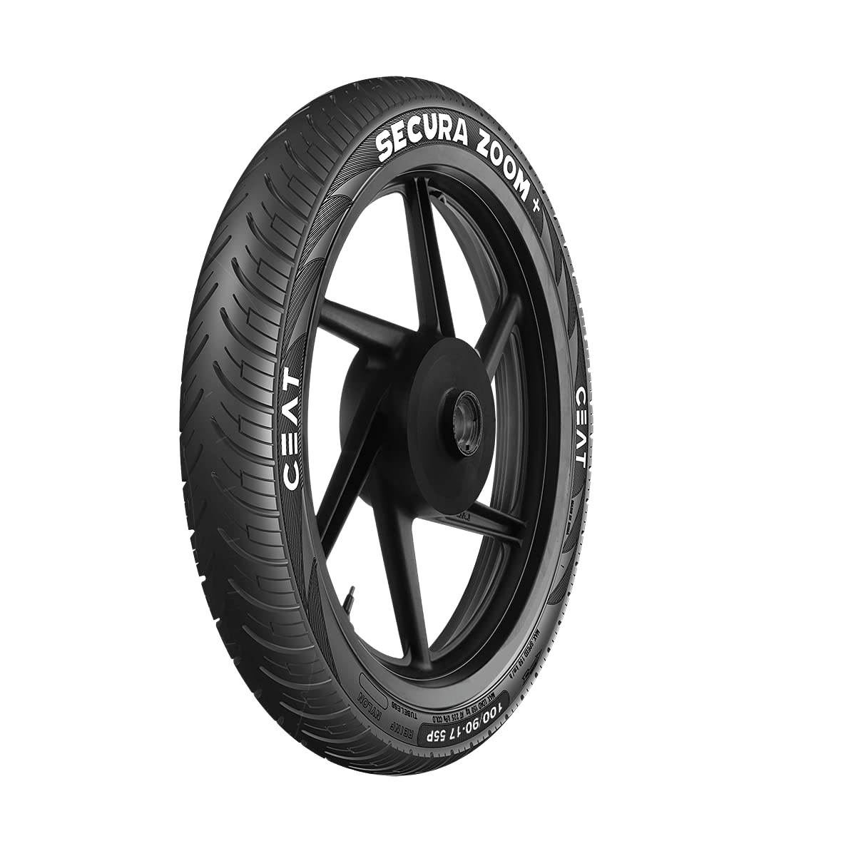 Ceat SECURA ZOOM 100/90-17 55P Tube-Type Bike Tyre, Rear-image-30