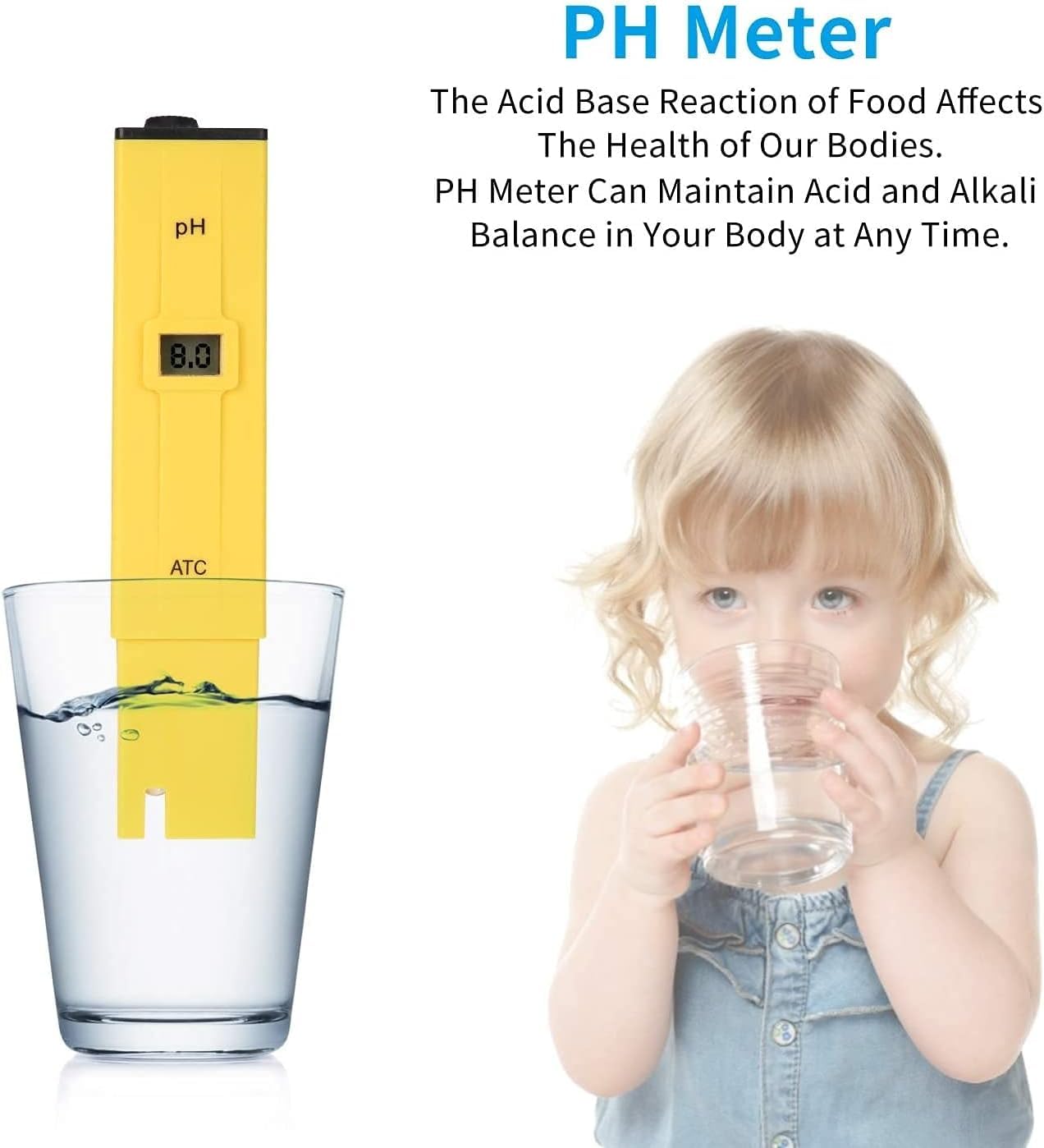 Tester Digitale PH Meter 0.01 Tester di qualità dell'Acqua ad Alta precisione per Cucina, Acquario, Piscina, Laboratorio con Polvere di calibrazione