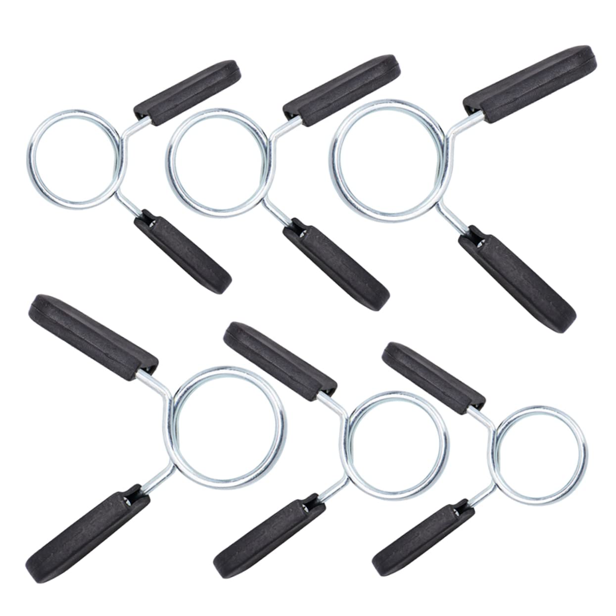 Abaodam 6Pcs Spring Clip Collars for Barbell Dumbbell Weightlifting Durable Spring Clamps for Powerlifting Cross Fit Gym Use Compatible