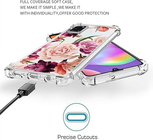 Miniatura 6 de Osophter Funda para Samsung Galaxy A31, diseño floral floral para niñas y mujeres, absorción de golpes, flexible de goma TPU para Samsung Galaxy A31