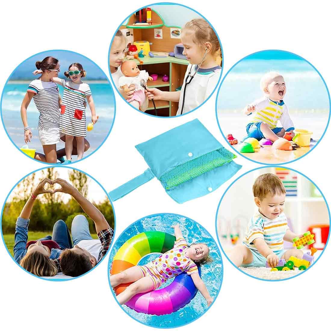 Borsa da Spiaggia, Porta Giochi Bambini, Grande Borsa Lunga Durata per Sabbia Nuotare e Piscina e Deposito Giocattoli Bambini da Sabbia e Acqua
