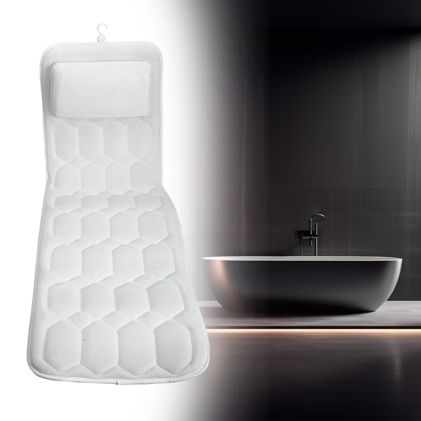 Almohada de Bañera con Soporte para La Espalda, Accesorio Portátil para SPA con Ventosas, Almohadilla de Baño, Reposacabezas, Almohada para Remojar La