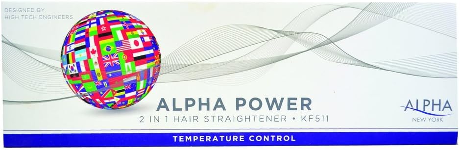 Hair Straightener 2 in 1 Tourmaline Ceramic Flat Iron for All Hair Types by Alpha New York