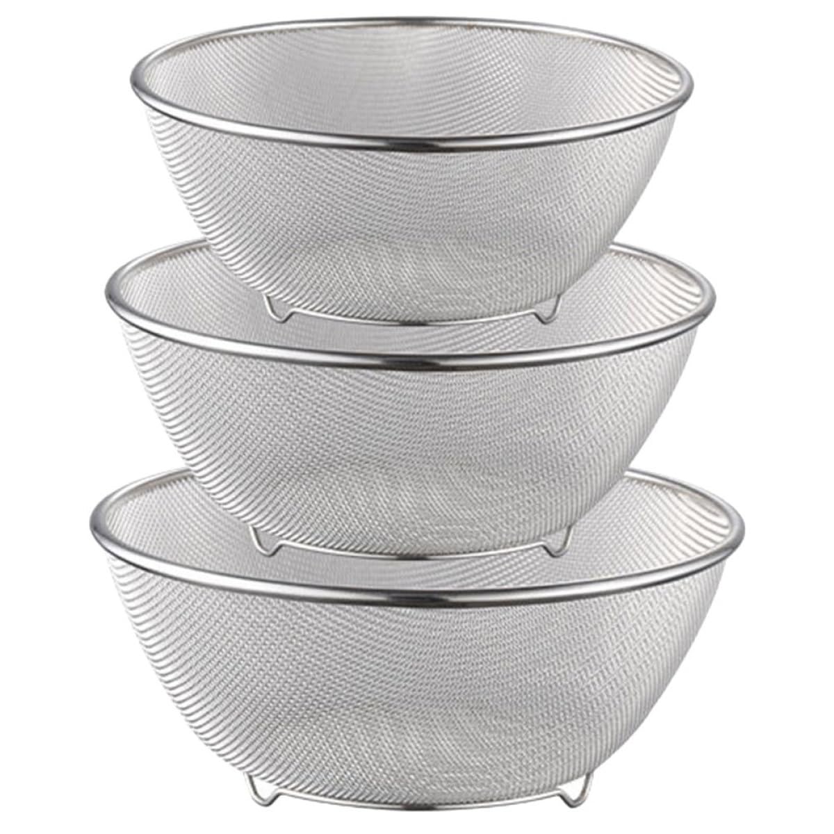 Set di Colini Filtro a Maglia Fine in Acciaio Inossidabile per Lavare Riso e Frutta Sicuro e Resistente, per Cucina e Lavaggio Alimenti