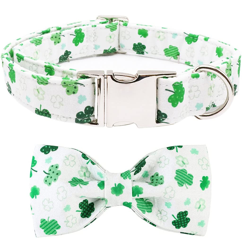 St. Patrick's Day Hundehalsband Mit Fliege – Grün, Verstellbar 32–51 Cm, Für Kleine Bis Große Hunde