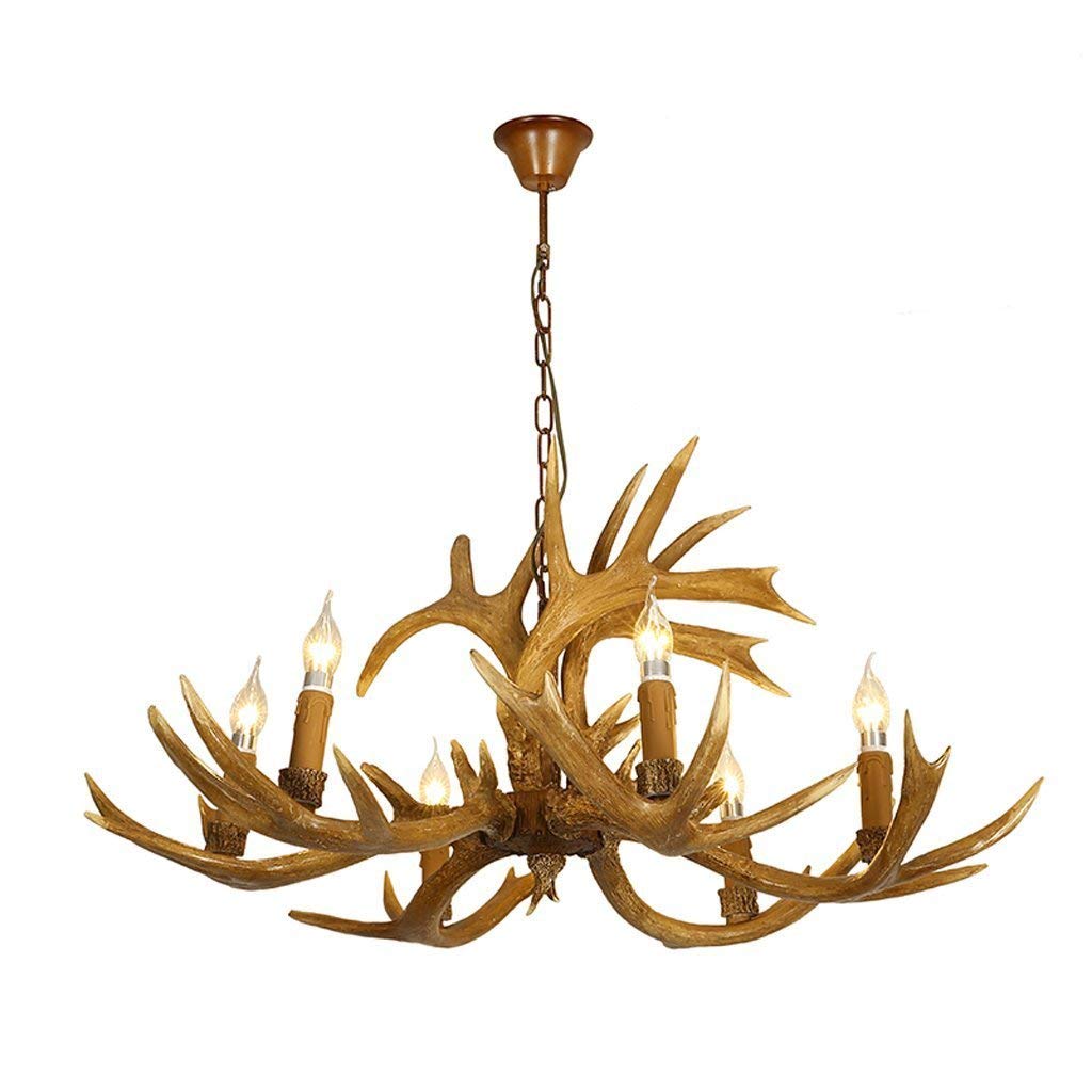 Lustre en bois de cerf pour salon séjour moderne et bureau épuré