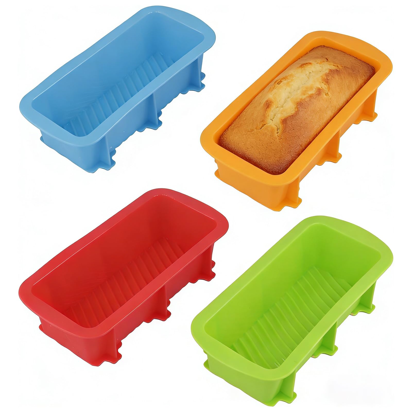Moule à pain silicone anti-adhésif lot de 4 pour un démoulage parfait sans gras