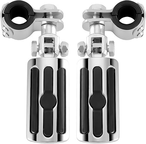 Bravema Estriberas de carretera para motocicleta de 1 a 1 13 pulgadas con protector de motor, reposapiés de carretera para Harley Indian Yamaha