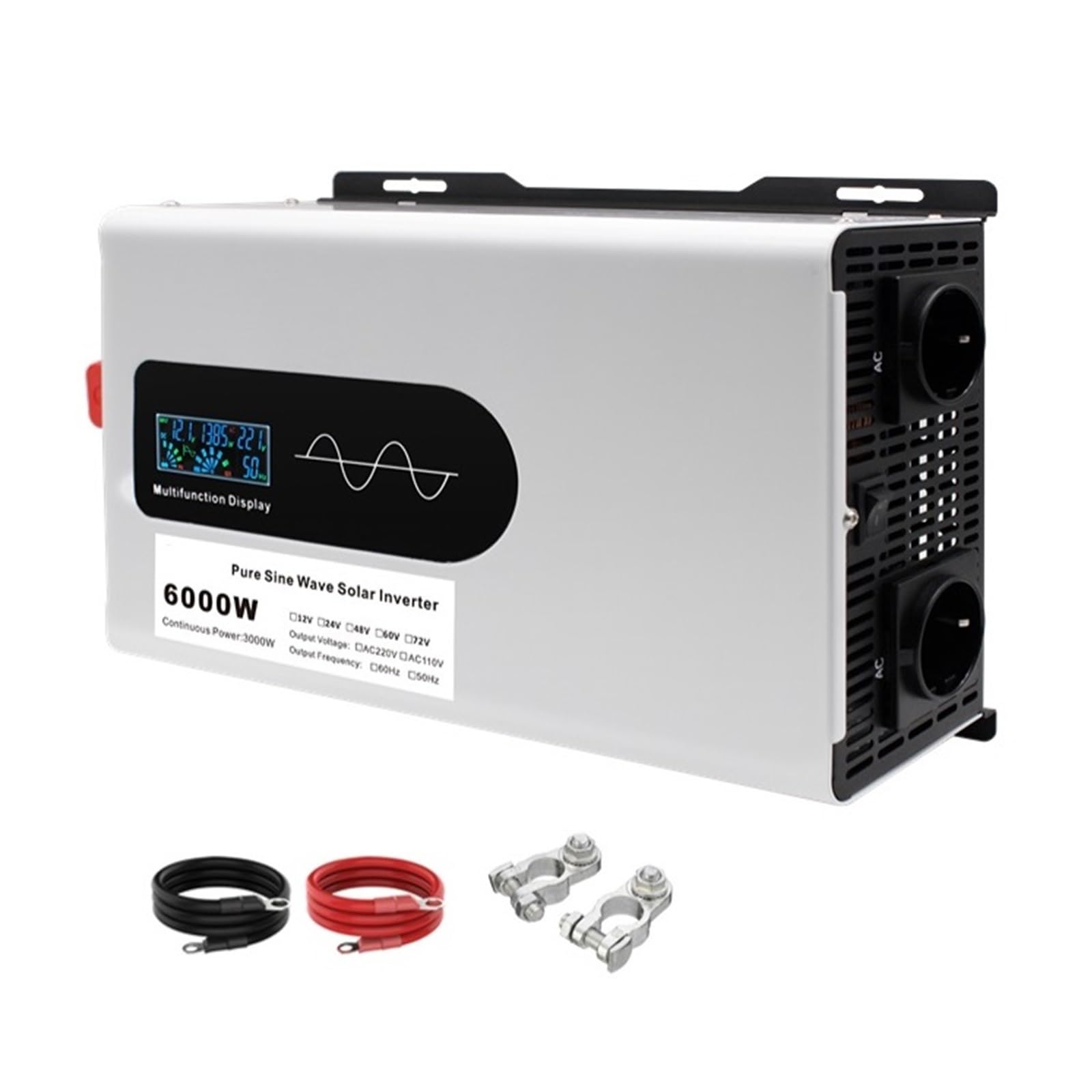 Onduleur sinusoïdal pur 6000W 12V 50Hz pour installation solaire et voiture