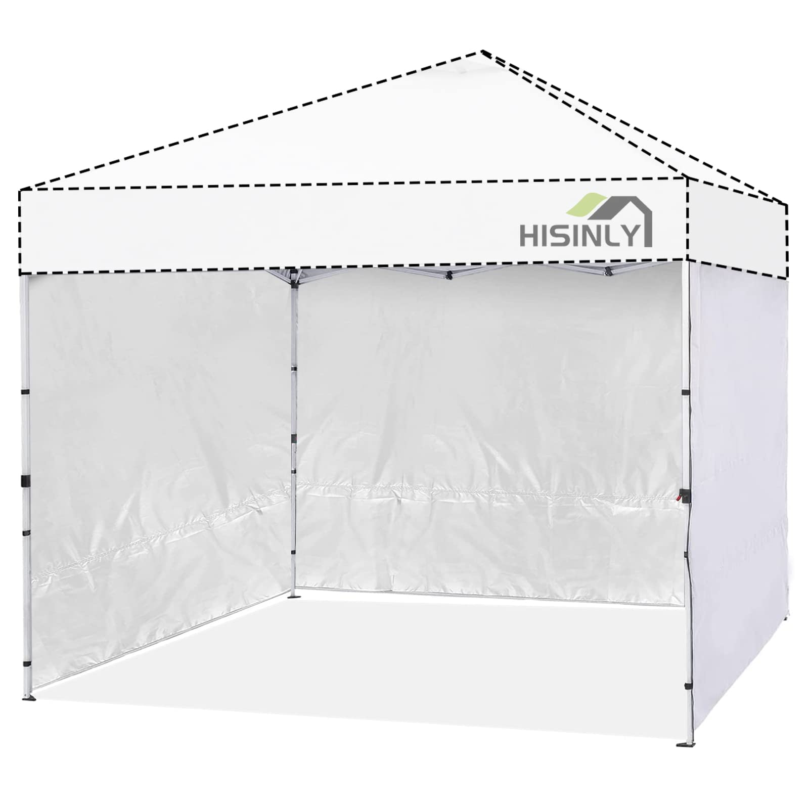 Hisinly Canopy Sidewalls 10 x 10 with Silver Coating, 3 Pieces, 300D Canopy Tent Sidewalls for Pop Up Canopy with 99% UV Protection and Waterproof Layer, Instant Canopy Sidewall Replacement