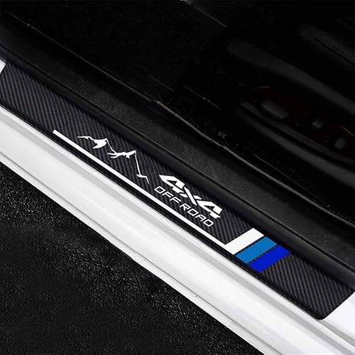 Miniatura 2 de 4 calcomanías protectoras de fibra de carbono para umbral de puertas delanteras y traseras de automóvil compatibles con Toyota Tacoma 4Runner Tundra