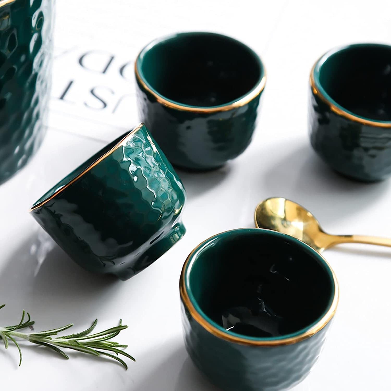 Zestaw Do Sake Japoński Zestaw Do Sake Z Podgrzewaczem I Kubkami Do Sake Tradycyjny Kubek Do Sake Karafka Do Serwowania Porcelana Ceramika Wyroby Ceramiczne Kieliszki Do Wina 6 Szklanek, 4 Szklanki,