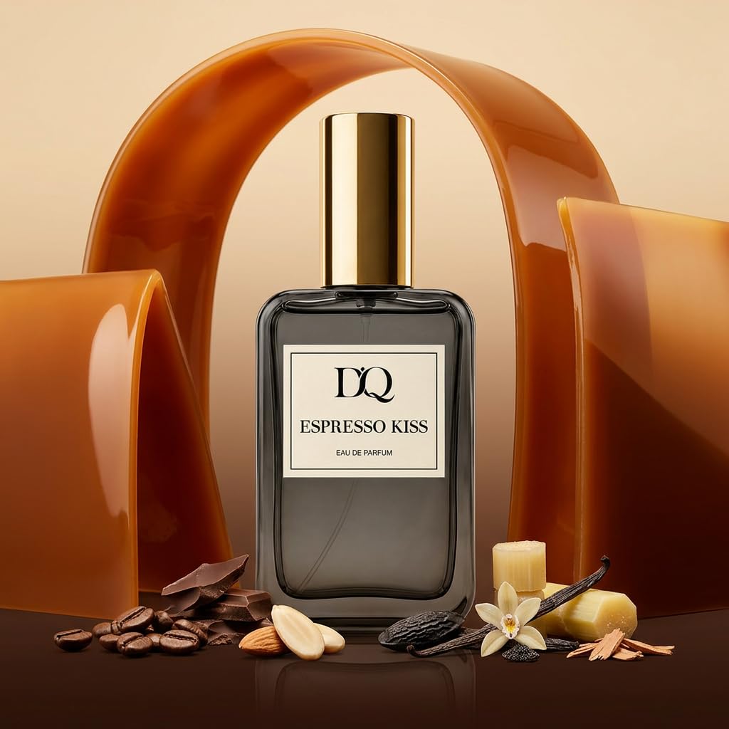 D’QAR ESPRESSO KISS | Eau de Parfum Unisex – Gourmand Parfum mit Kaffee, Schokolade, Rum, Karamell & Vanille – Intensiver warmer Duft für Damen & Herren – 50 ml