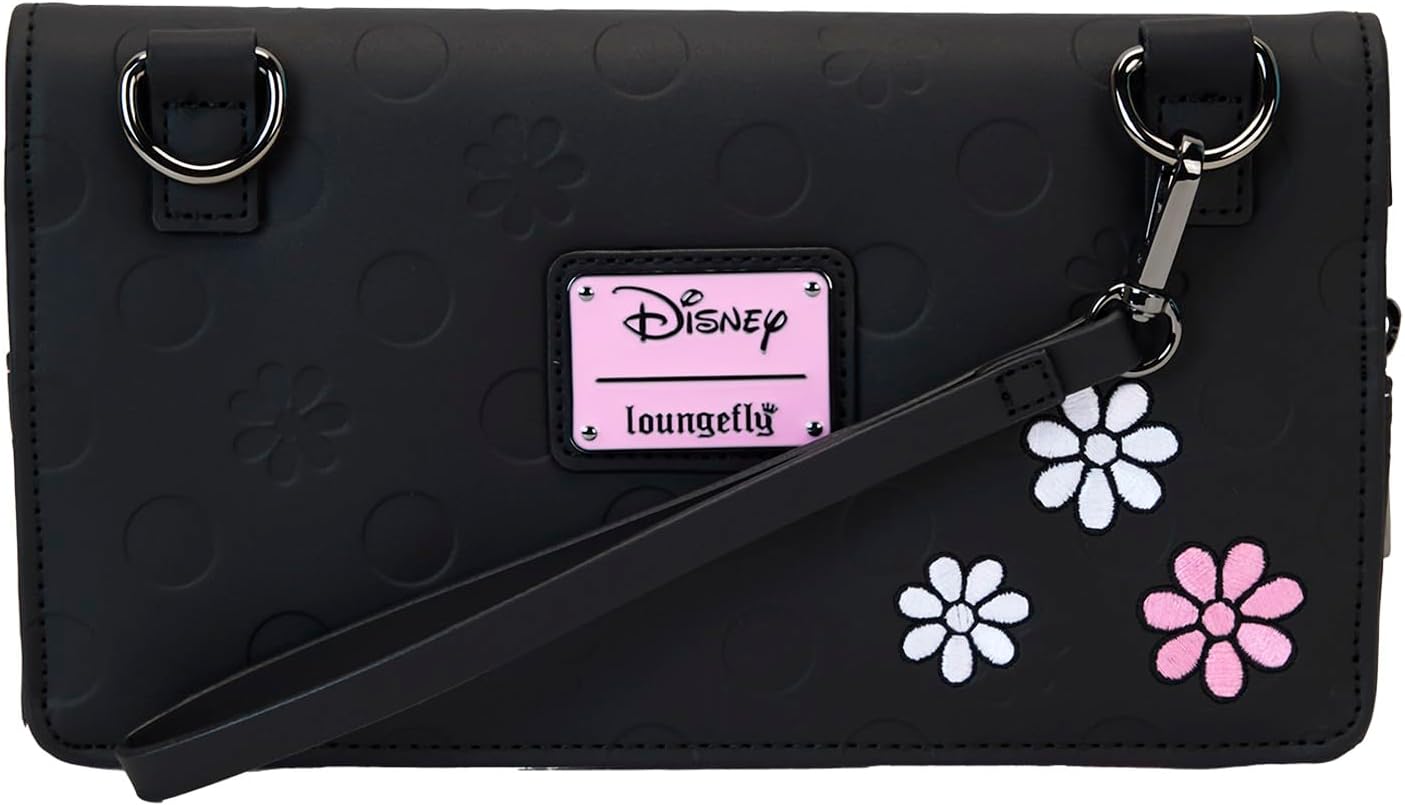 Loungefly Disney Minnie Floral Rock The Dots Clutch Crossbody Bag - Image 5