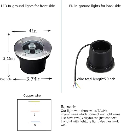 Miniatura 2 de Luces LED para exteriores de 3 W, voltaje de línea de 110 V 120 V, iluminación de paisaje en tierra exterior, blanco de alto brillo 6500 K, luz de